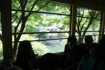 <p>Many family groups enjoying their weekend on the Sagano Romantic Train</p>