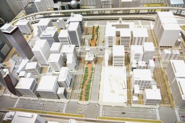 <p>A miniature model of Nagoya city landscape</p>
