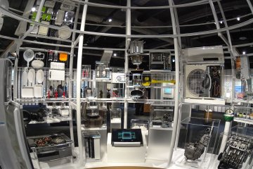<p>In this area they cut all machinery into half displaying what the inside looks like</p>