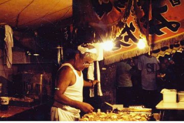 <p>Inside the cooking tent</p>