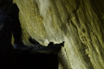 <p>An underground waterfall.</p>