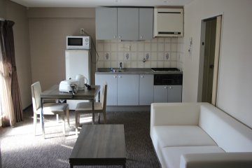 The room with a kitchen