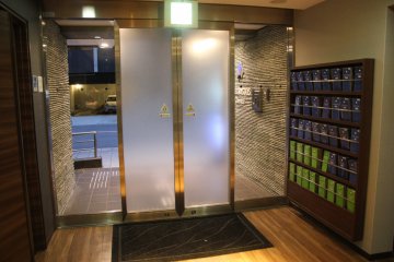 The hall and stand with Hotel MyStays Otemae brochures