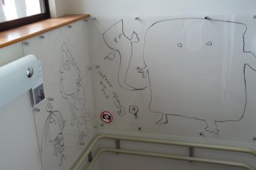 hand drawn by Mizuki Shigeru in the stairs leading to the second floor