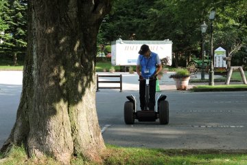 Segway riding lesson in progress