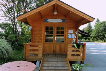 This cute mini-cottage is an office
