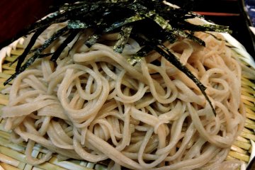 <p>Hand made soba noodles</p>