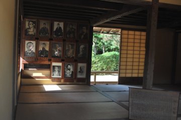 <p>Inside Shoka Sonjuku with pictures of a few of Yoshida Shoin's most famous students</p>