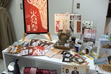 <p>Locally made souvenirs and mementos of the art festival are on sale.</p>