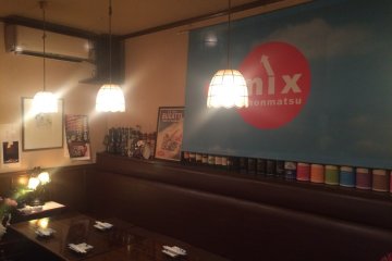 <p>The table across from the bar.</p>