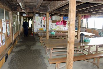 <p>The shukubo dining area and dormitory, tea and miso soup are served to those who make it this far</p>