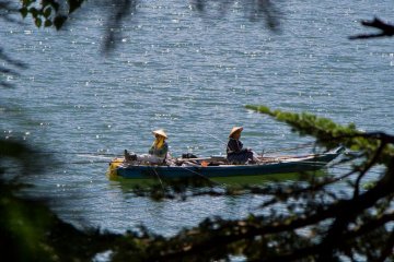 <p>Angler enjoying the peaceful atmosphere</p>