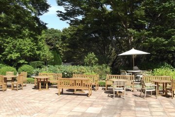 <p>The outdoor tables</p>