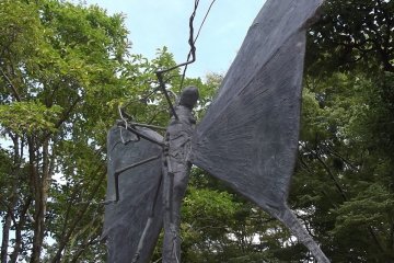 <p>'Le Papillon', a sculpture outside the entrance</p>