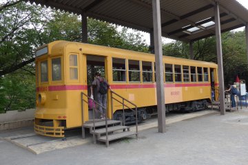 You can walk through this preserved tramcar.&nbsp;