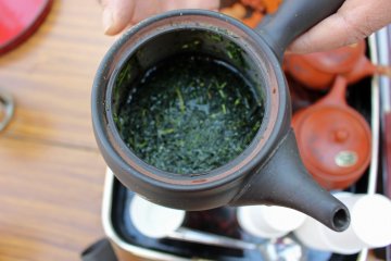 <p>When adding room/ambient temperature water to allow the leaves to open you want just enough to float the leaves on the top of the pile in the pot</p>