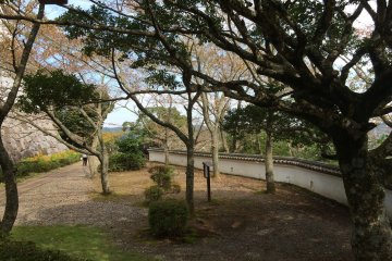 <p>The castle is surrounded by a peaceful garden.</p>