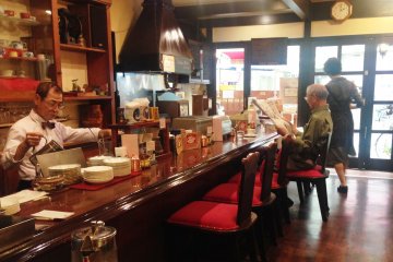 <p>Relax with a newspaper and a brewed coffee on the old school style counter</p>