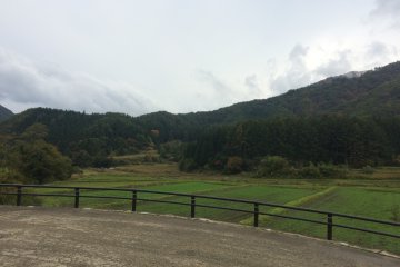 <p>Pemandangan hamparan ladang di Ouchijuku yang berdekatan dengan studio pembuatan soba</p>