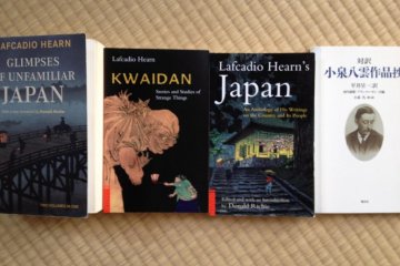 A selection of Hearn's works available from the reception.