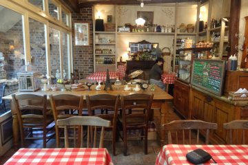 <p>The dining area can feel a bit crowded when all of the tables are full</p>