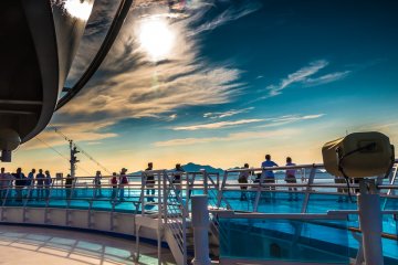 Passengers enjoying the many scenic portions of the voyage