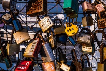 Busan: Lovers' locks adorn many viewpoints in the city.