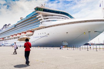 The sleek outline of Diamond Princess in Nagoya