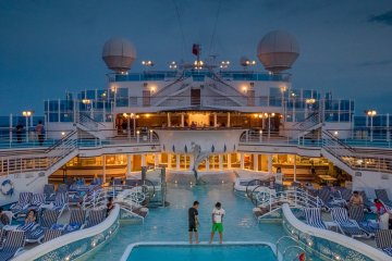 Kids loving the pool morning, noon or night!