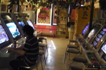 The vintage video game arcade on the top floor