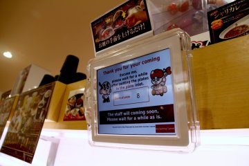 <p>Ask for your check via your touchscreen</p>