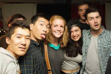 <p>An international crowd gathers to party</p>