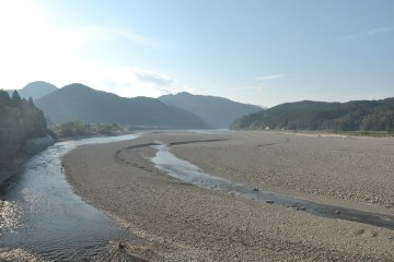 Some sections of the river are very shallow and covered extensively with stone bed