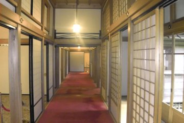 A carpeted hallway