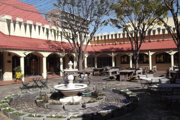 <p>The courtyard for outdoor eating, drinking, singing and dancing</p>