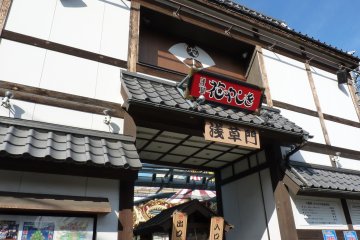 <p>L'entr&eacute;e du parc&nbsp;Hanayashiki</p>