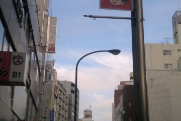 <p>Lamp post sign featuring Mighty Atom of Astro Boy.</p>