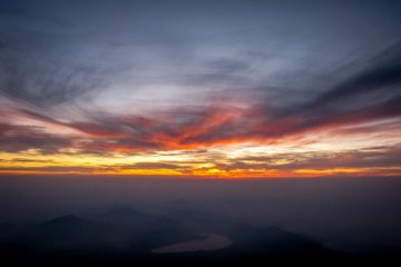 <p>Sunrise from the summit of Mount Fuji</p>