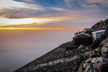 <p>Sunrise from the summit of Mount Fuji</p>