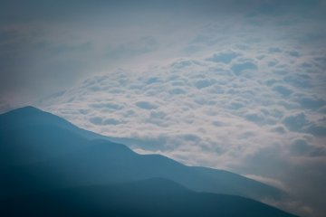 <p>Above a sea of clouds</p>