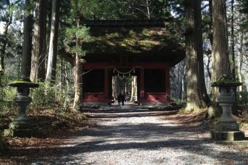 <p>A closer look at Zuishinmon Gate,&nbsp;the gate to Okusha Shrine.</p>