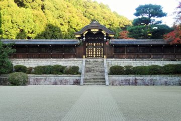 <p>The imposing gate of a masoleum on the far side of the complex</p>