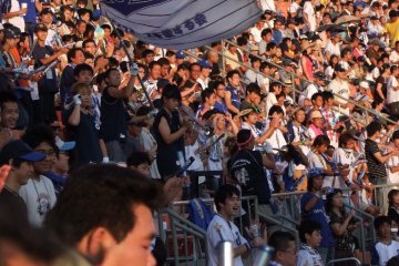 Fans going crazy during the game.