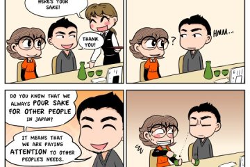 <p>Menuangkan 'sake' untuk orang lain</p>
