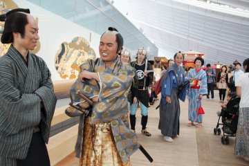 <p>Joined costumed revelers at the New Year's festival</p>
