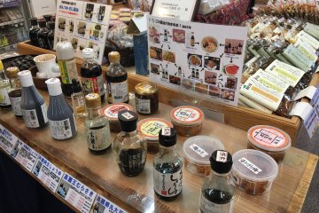 <p>Tasting corner where you can taste various soy sauces and learn which goes best with what kind of food.</p>