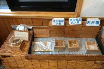 <p>These are the ingredients for making their soy sauce, they are all locally grown.</p>