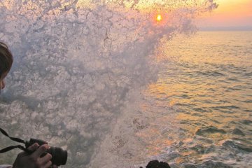 On a day with waves a friend and I got this close and still didn't get wet
