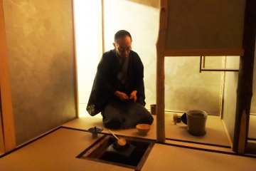 <p>Doi-san performs a tea ceremony for guests</p>
