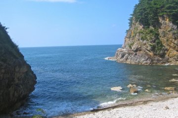The smooth rock beach
